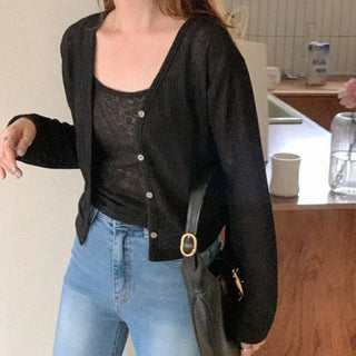 Sleeveless cardigan set (3 colors)