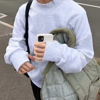 Half-neck warmer sweatshirt