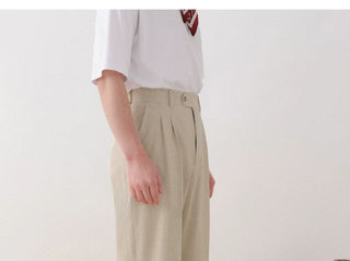 [CULTUM] Wide Leg Pleated Trousers