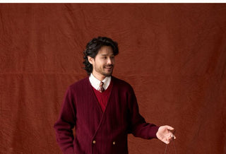 [CULTUM] Wool Blend V-Neck Knit Cardigan