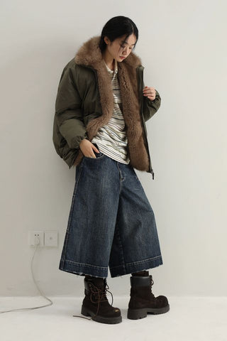 MASONPRINCE Faux Fur Down High-Neck Jacket
