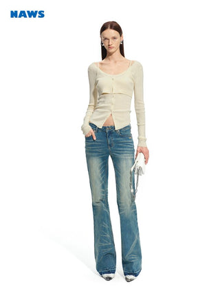 [NOTAWEAR] Layered Cami Knit Cardigan