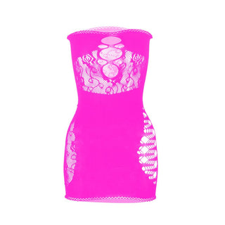 Net hollow out solid tube cut out mini dress
