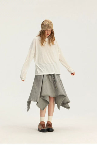 [Monterest] A-Line Patchwork Sweat Skirt