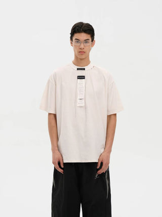 [MASONPRINCE] Receipt Tag Raw Edge Short Sleeve T-Shirt