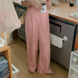 Linen wide-leg pants