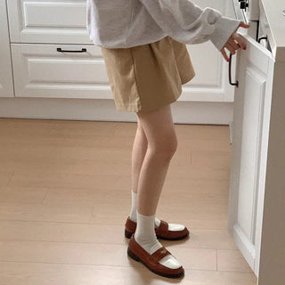 High-waisted pintuck shorts