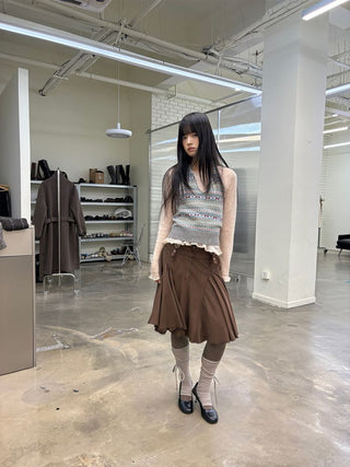 [NEVERSEEZ] Fair Isle Knit Halter Vest