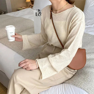 wave boat neck knit