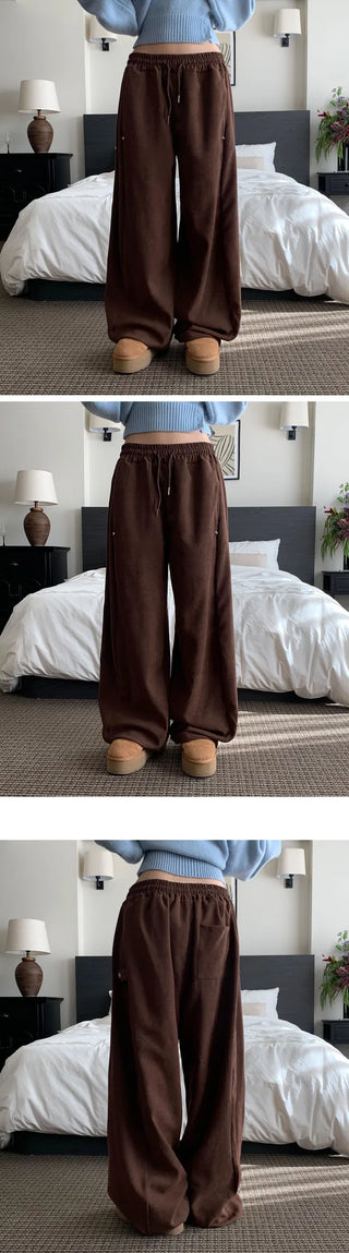 Suede Cotton Two-Button Autumn Long Pants - 5 Colors