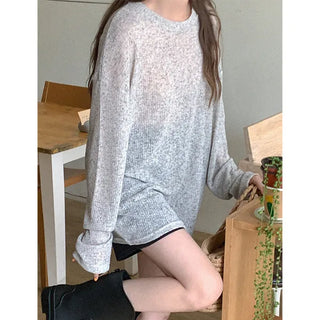 See-through linen summer knit T-shirt
