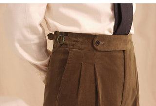 [CULTUM] Neapolitan Cotton Corduroy Double Pleat Trousers