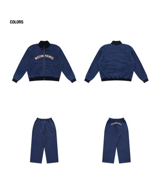 [MASONPRINCE] Royal Blue Fleece-lined Sweatshirt Set