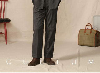 [CULTUM] Herringbone Drawstring Pleated Pants