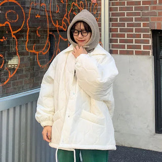Oversized quilted down jacket
