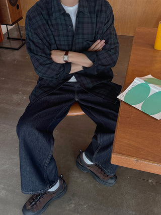 Rhythm Double-Layered Oversized Check Shirt