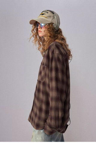[Monterest] Oversized Yarn-Dyed Plaid Shirt
