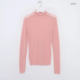 Colorful sheer turtleneck