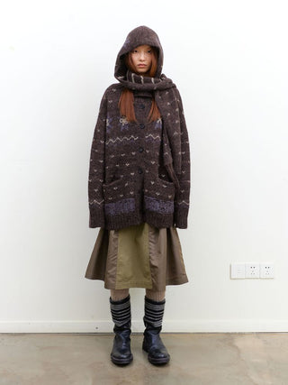 [NeverSeez] Fair Isle Wool Blend Cardigan