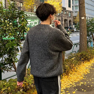 Wool-blend color round knit