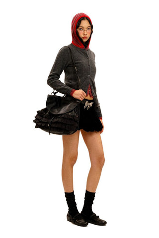 [Moromoro2] Contrast Striped Layered Knit  Sweater