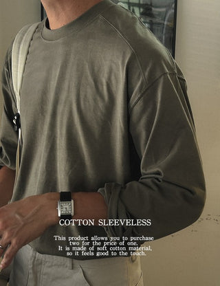 1 + 1 Shoulder Cut 16-Count Long Sleeve T-shirt (5 colors, M~XL)