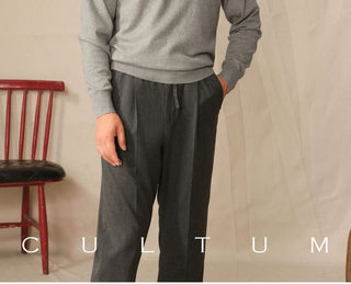 [CULTUM] Cashmere Blend Polo Knit Sweater