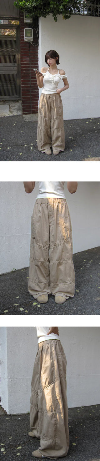Toro shirring banding unique wide pants - 3 colors