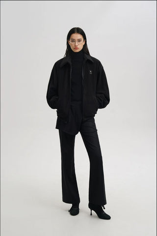 [MASONPRINCE] Embroidered Fleece Collar Jacket