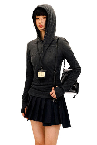 [Moromoro2] Old Hooded Long T-Shirt