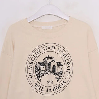 Circle Lettering Crop Sweatshirt