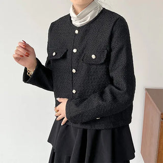 Gold button tweed jacket