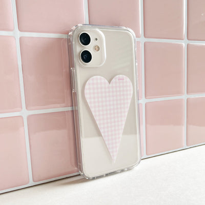 check pink heart jellhard phone case