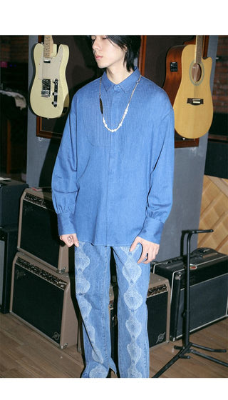CONP Devoré Graphic Denim Pants (Blue)