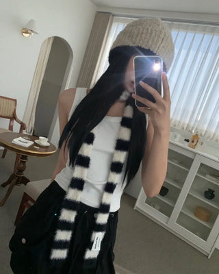STRIPE ANGORA MUFFLER