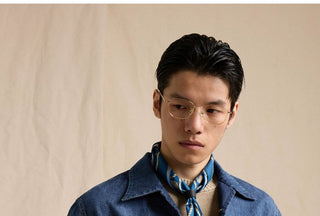 [CULTUM] Washed Gradient Cuban Collar Denim Shirt