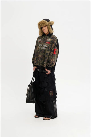 [MASONPRINCE] Camouflage Racing Knit Top