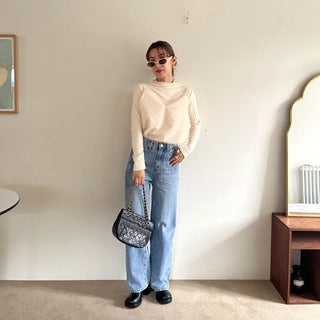 Wide-fit denim pants