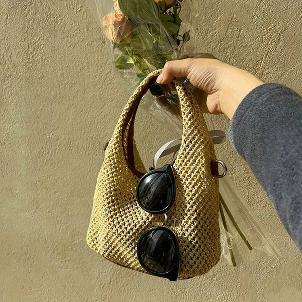 Sevier Rattan 2-Way Summer Mini Tote Bag