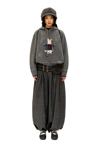[Moromoro2] Wool Pleated Tapered Wide Pants