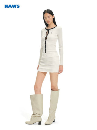 [NOTAWEAR] Ribbed Knit Slim Fit Mini Dress