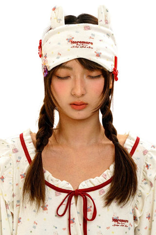 [Moromoro2] Rabbit Print Suede Pajama Gift  Set