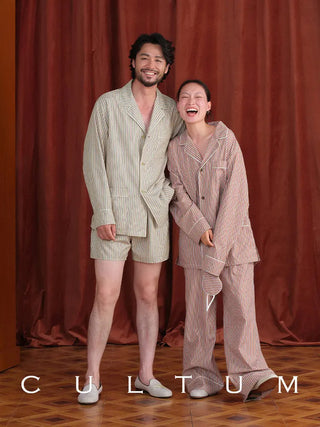 [CULTUM] Piped Stripe Pajama Set