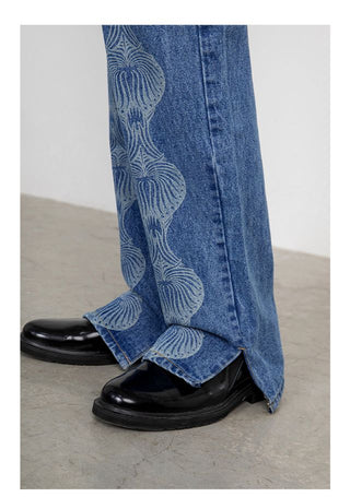 CONP Devoré Graphic Denim Pants (Blue)