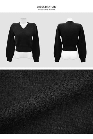 Fossil V-Neck Wool Crop Knitwear - 6 colors