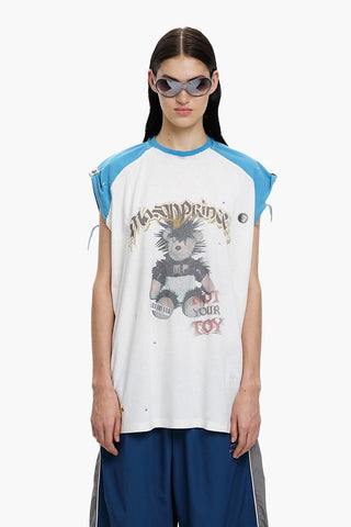[MASONPRINCE] Punk Bear Raglan Sleeve Top
