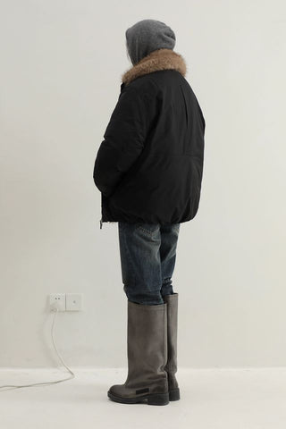 MASONPRINCE Faux Fur Down High-Neck Jacket