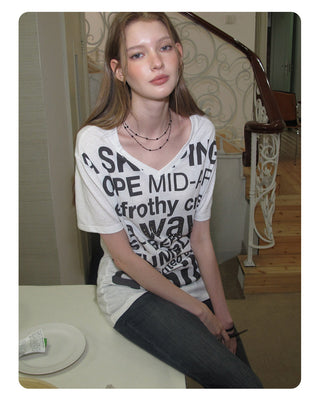 [NECY] Original Letter Stud Slim Line T