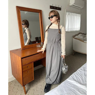 Shirred Long Camisole Dress