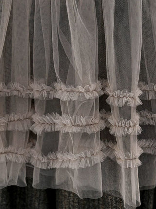 [Moromoro2] Layered Mesh Lace Camisole  Dress